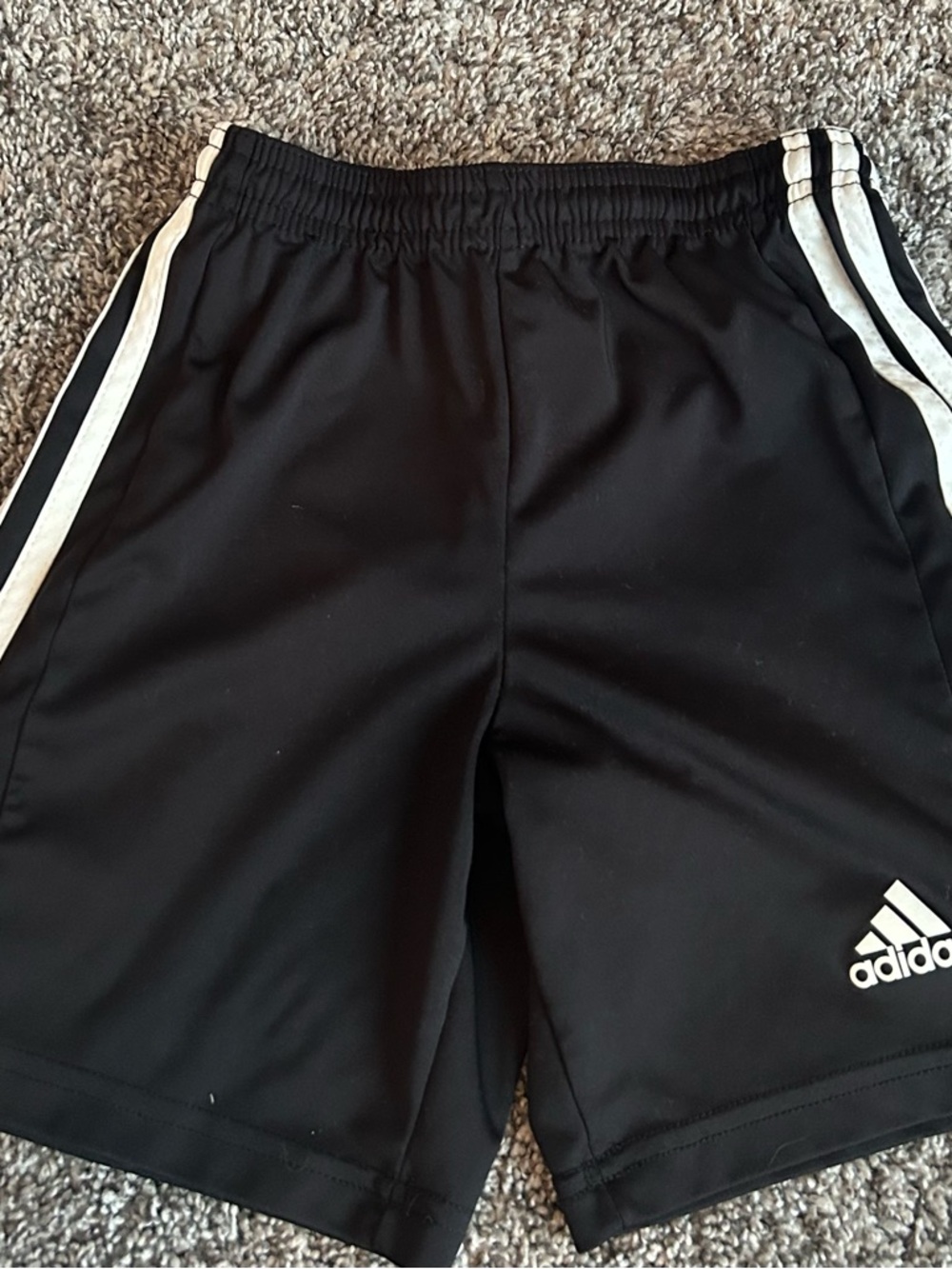 adidas Black Shorts with White Logo. Youth size Small